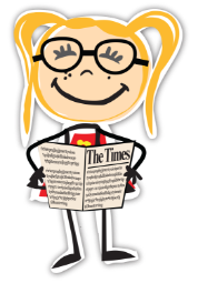 Olivia with Newspaper
