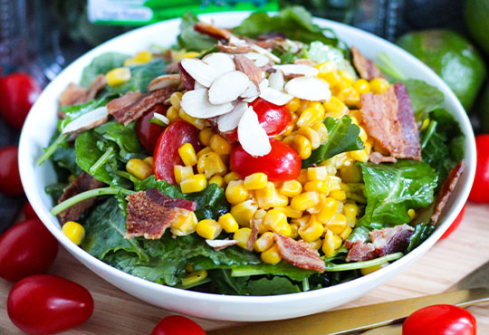 Grilled Corn and Kale Salad